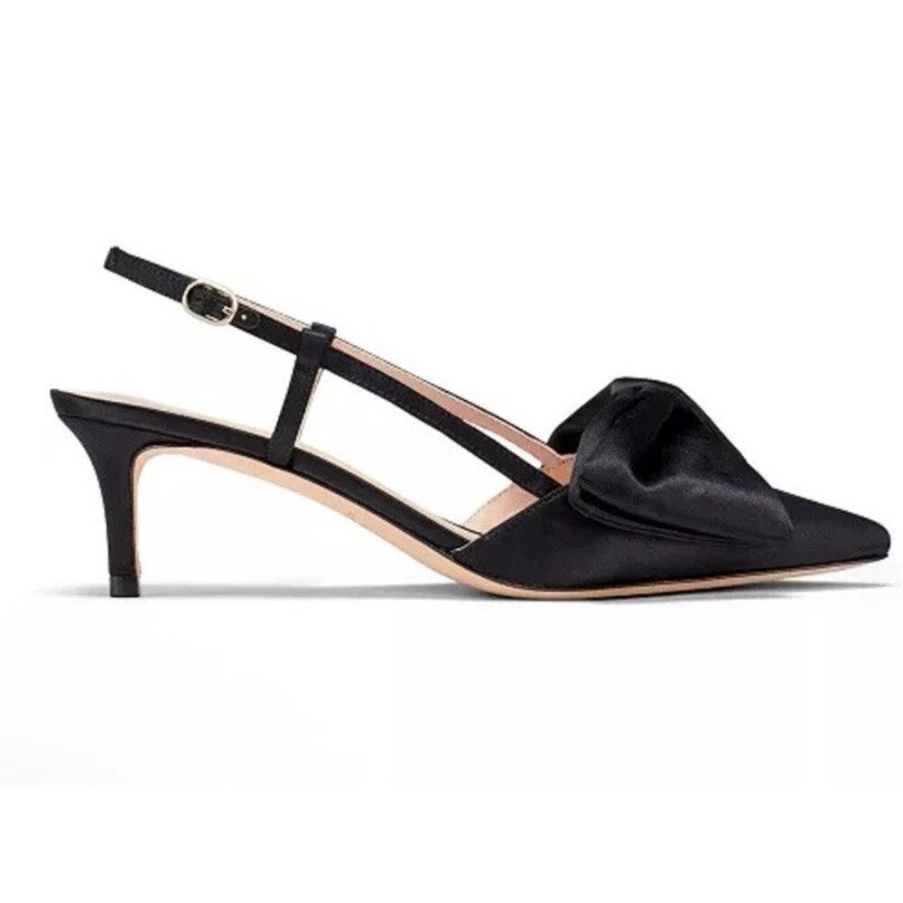 Kate Spade New York Marseille Dress Pumps Kitten Heel- Black, 9m Nib New $198